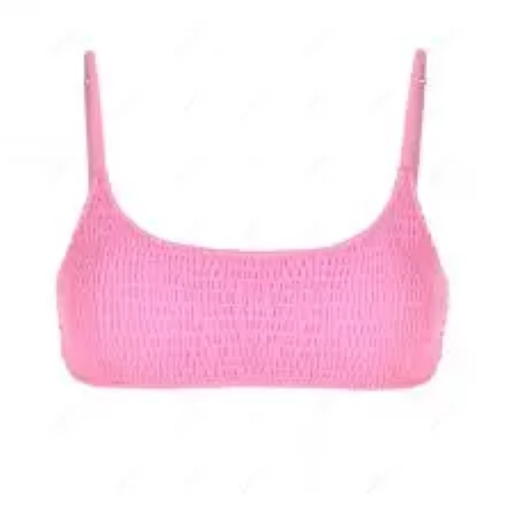 H&M Pink Ruched Smocked Bikini Top